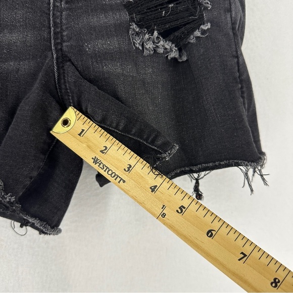 American Eagle Women's Size 6 Black Next Level Stretch Super Hi-Rise Jean Shorts - Picture 3 of 11